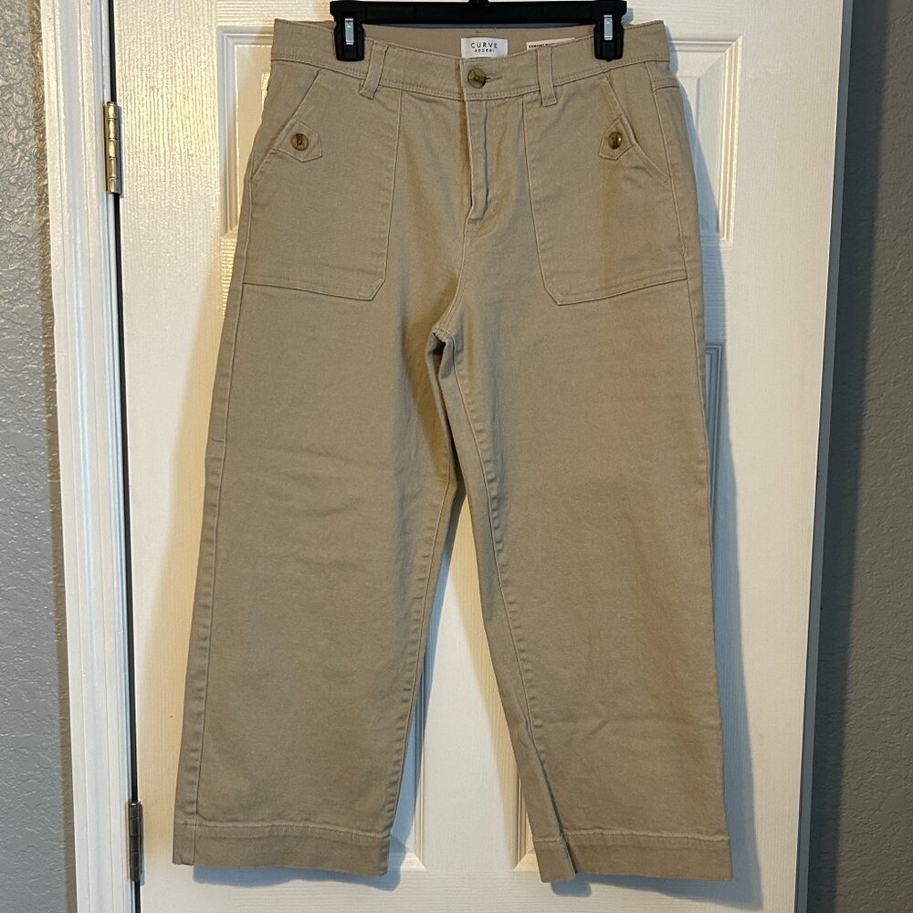 Curve Appeal, Tan Pants, Size 10, Cropped, Wide-Leg